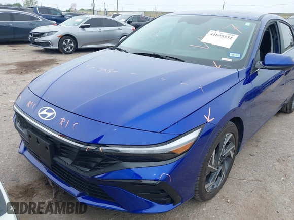 2024 Hyundai Elantra SEL with VIN KMHLS4DGXRU820304, listed as a IAAI auction lot 41895332 with 5,414 mi miles and . Bid and sale history available at DreamBid. Image 13.