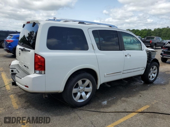 2011 Nissan Armada SV z VIN 5N1BA0ND7BN611338, wystawiony jako Copart lot #57069135 z przebiegiem 183 444 mil mil oraz Szkoda całkowita • Salvage title. Historia ofert i sprzedaży dostępna na DreamBid. Obrazek 3.