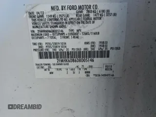 2013 Ford Flex Limited z VIN 2FMHK6D86DBD05146, wystawiony jako Copart lot #52720325 z przebiegiem 174 536 mil mil oraz Szkoda całkowita • Salvage title. Historia ofert i sprzedaży dostępna na DreamBid. Obrazek 15.