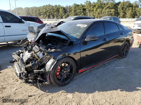 2024 Hyundai Elantra N with VIN KMHLW4DK3RU020856, listed as a Copart auction lot 76778994 with 2,611 mi miles and Salvage Title. Bid and sale history available at carsss.com. Image 1.