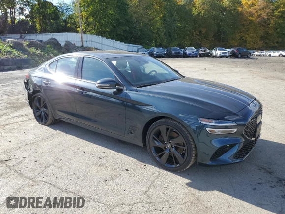 2023 Genesis G70 2.0T with VIN KMTG34TA5PU112928, listed as a Copart auction lot 74965654 with 17,963 mi miles and Salvage Title. Bid and sale history available at carsss.com. Image 4.