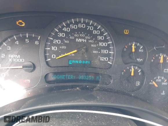 2005 Chevrolet Tahoe Z71 with VIN 1GNEC13T45R192543, listed as a IAAI auction lot 41616729 with 333,259 mi miles and . Bid and sale history available at DreamBid. Image 7.