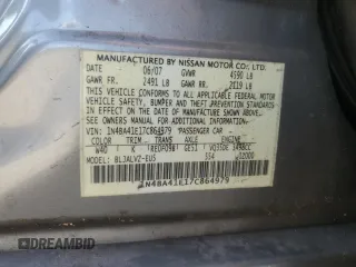 2007 Nissan Maxima 3.5 SE with VIN 1N4BA41E17C864979, listed as a Copart auction lot 75518724 with 0 mi miles and Salvage Title. Bid and sale history available at carsss.com. Image 13.