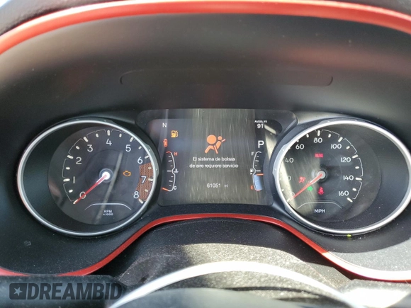2018 Jeep Compass Trailhawk with VIN 3C4NJDDB6JT231480, listed as a Copart auction lot 56474865 with 61,051 mi miles and Salvage title. Bid and sale history available at DreamBid. Image 9.
