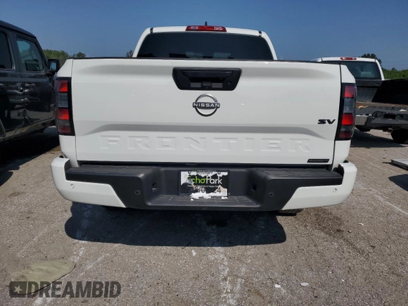 2023 Nissan Frontier SV with VIN 1N6ED1EJ3PN610373, listed as a Copart auction lot 66322534 with 22,505 mi miles and Salvage Title. Bid and sale history available at carsss.com. Image 6.