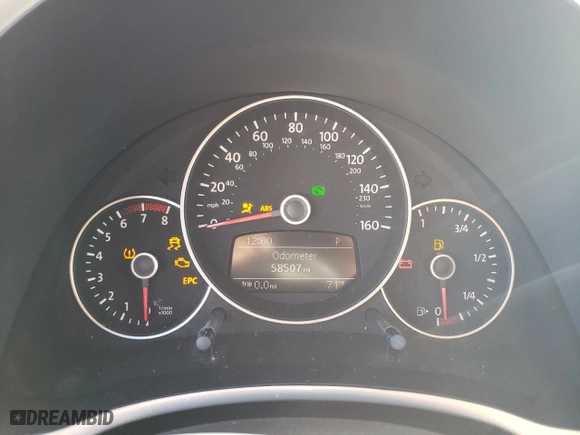 2012 Volkswagen Beetle 2.5L w/Sun PZEV with VIN 3VWJP7AT4CM644018, listed as a Copart auction lot 77038574 with 58,507 mi miles and Non Repairable. Bid and sale history available at carsss.com. Image 9.
