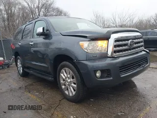 2008 Toyota Sequoia Platinum with VIN 5TDBY67A08S019370, listed as a IAAI auction lot 41197612 with 210,165 mi miles. Bid and sale history available at carsss.com. Image 1.