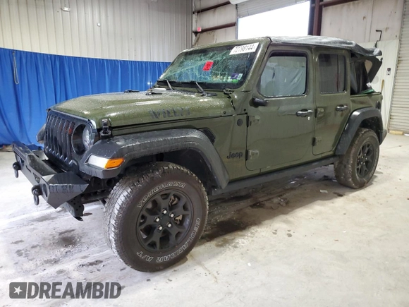 2022 Jeep Wrangler Unlimited Sport S with VIN 1C4HJXDN2NW132471, listed as a Copart auction lot 72798144 with 39,106 mi miles and Non Repairable. Bid and sale history available at carsss.com. Image 1.