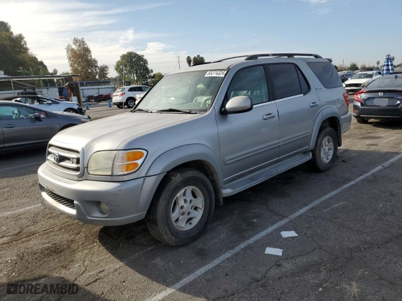 2002 Toyota Sequoia Limited with VIN 5TDZT38AX2S072840, listed as a Copart auction lot 83274324 with 316,545 mi miles and Clean Title. Bid and sale history available at carsss.com. Image 1.