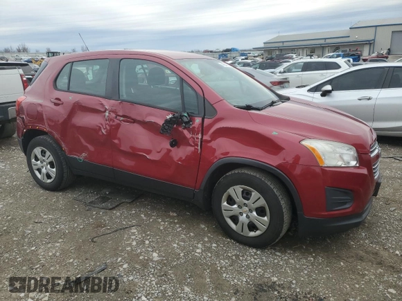 2015 Chevrolet Trax LS with VIN KL7CJKSB1FB159740, listed as a Copart auction lot 44644725 with 83,378 mi miles and Salvage Title. Bid and sale history available at carsss.com. Image 4.