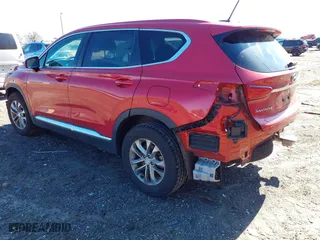 2019 Hyundai Santa Fe SE with VIN 5NMS23AD8KH009425, listed as a IAAI auction lot 41716075 with 123,583 mi miles. Bid and sale history available at carsss.com. Image 3.