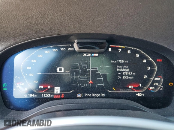 2023 BMW X3 M z VIN 5YM13EC05P9P18161, wystawiony jako Copart lot #42135544 z przebiegiem 17 524 mil mil oraz Szkoda całkowita • Salvage title. Historia ofert i sprzedaży dostępna na DreamBid. Obrazek 9.