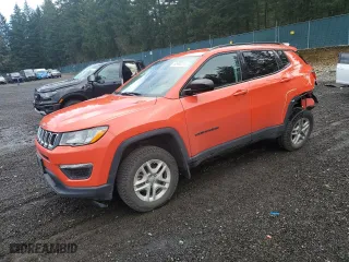 2018 Jeep Compass Sport with VIN 3C4NJDAB6JT282367, listed as a Copart auction lot 50990225 with 61,419 mi miles and Salvage Title. Bid and sale history available at carsss.com. Image 1.