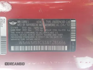 2010 MINI Convertible S z VIN WMWMS3C52ATZ85466, wystawiony jako Copart lot #81320914 z przebiegiem 143 183 mil mil oraz Szkoda całkowita • Salvage title. Historia ofert i sprzedaży dostępna na DreamBid. Obrazek 12.