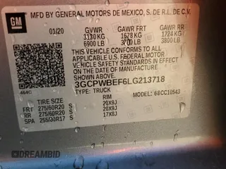 2020 Chevrolet Silverado 1500 Custom with VIN 3GCPWBEF6LG213718, listed as a Copart auction lot 81817404 with 85,969 mi miles and Non Repairable. Bid and sale history available at carsss.com. Image 14.