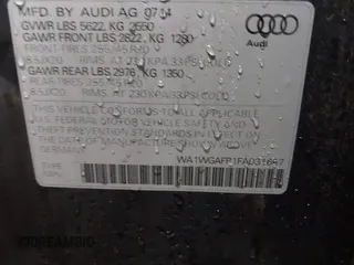 2015 Audi Q5 Prestige with VIN WA1WGAFP1FA031657, listed as a IAAI auction lot 41506986 with 83,707 mi miles and . Bid and sale history available at DreamBid. Image 9.
