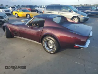 1972 Chevrolet Corvette with VIN 1Z37K2S525523, listed as a Copart auction lot 74986234 with 44,725 mi miles and Salvage title. Bid and sale history available at DreamBid. Image 2.