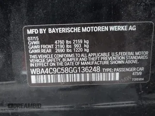 2016 BMW 4 Series 428i xDrive with VIN WBA4C9C58GG136248, listed as a IAAI auction lot 41346270 with 129,464 mi miles and . Bid and sale history available at carsss.com. Image 9.