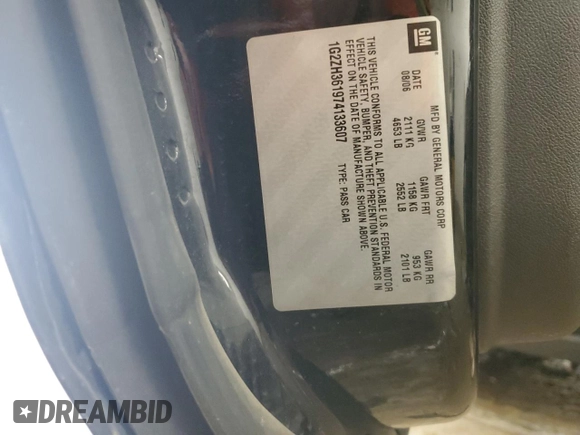 2007 Pontiac G6 GT with VIN 1G2ZH361974133607, listed as a Copart auction lot 54565245 with 150,076 mi miles and Salvage title. Bid and sale history available at DreamBid. Image 12.