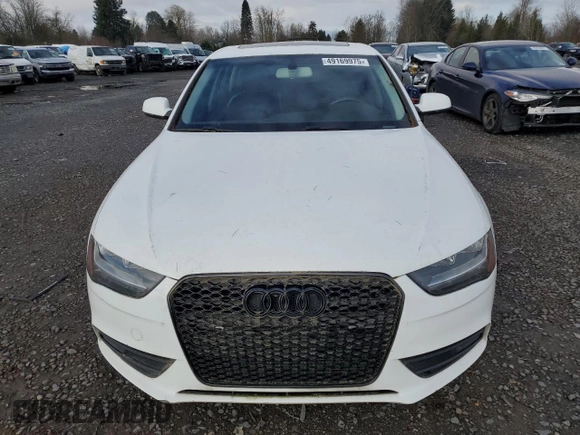 2013 Audi A4 Premium with VIN WAUAFAFLXDN023298, listed as a Copart auction lot 49169975 with 105,043 mi miles and Salvage Title. Bid and sale history available at carsss.com. Image 5.