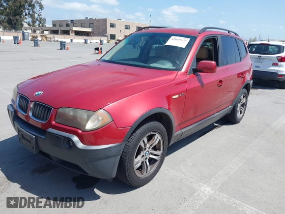 2004 BMW X3 3.0i with VIN WBXPA93454WA65823, listed as a IAAI auction lot 42058075 with 147,023 mi miles. Bid and sale history available at carsss.com. Image 2.
