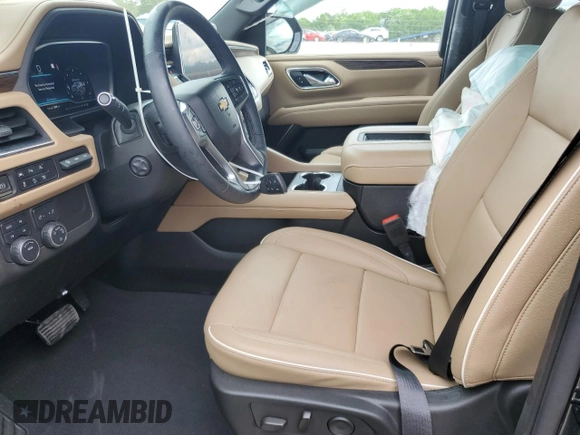 2023 Chevrolet Tahoe Premier with VIN 1GNSKSKD8PR279533, listed as a Copart auction lot 58755045 with 25,233 mi miles and Salvage title. Bid and sale history available at DreamBid. Image 7.