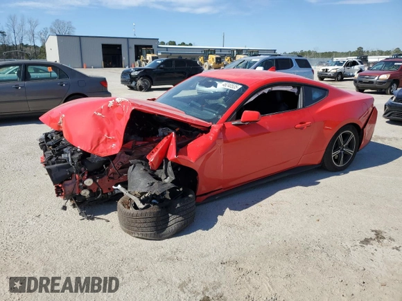 2024 Ford Mustang EcoBoost with VIN 1FA6P8TH0R5147236, listed as a Copart auction lot 46240535 with 0 mi miles and Salvage Title. Bid and sale history available at carsss.com. Image 1.