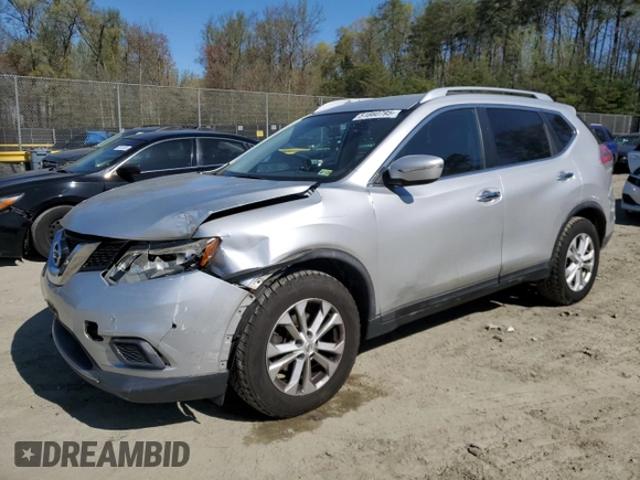 2015 Nissan Rogue SV with VIN KNMAT2MT7FP510292, listed as a Copart auction lot 51860795 with 131,746 mi miles and Salvage Title. Bid and sale history available at DreamBid. Image 1.