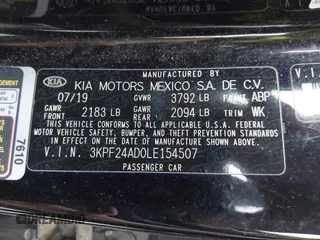 2020 Kia Forte LXS with VIN 3KPF24AD0LE154507, listed as a IAAI auction lot 41575571 with 125,920 mi miles. Bid and sale history available at carsss.com. Image 9.
