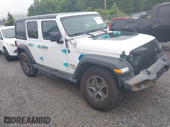 2019 Jeep Wrangler Unlimited Sport S with VIN 1C4HJXDG3KW504364, listed as a IAAI auction lot 42350748 with 109,524 mi miles and . Bid and sale history available at DreamBid. Image 1.