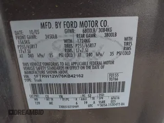 2006 Ford F-150 XLT with VIN 1FTRW12W76KB42162, listed as a IAAI auction lot 42175749 with 337,325 mi miles and . Bid and sale history available at carsss.com. Image 9.