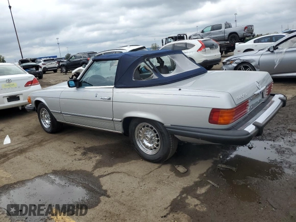 1985 Mercedes-Benz SL with VIN WDBBA45C6FA024529, listed as a Copart auction lot 73559924 with 75,789 mi miles and Salvage title. Bid and sale history available at DreamBid. Image 2.