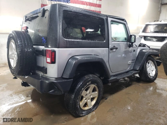 2015 Jeep Wrangler Sport with VIN 1C4AJWAG4FL520242, listed as a Copart auction lot 44134365 with 118,424 mi miles and Salvage Title. Bid and sale history available at carsss.com. Image 3.