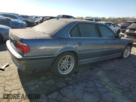 2001 BMW 7 Series 740iL with VIN WBAGH834X1DP20434, listed as a Copart auction lot 85572754 with 0 mi miles and Clean Title. Bid and sale history available at carsss.com. Image 3.