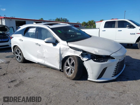 2024 Lexus RX 350h with VIN 2T2BBMCA9RC057830, listed as a IAAI auction lot 41423283 with 5,522 mi miles and . Bid and sale history available at DreamBid. Image 1.