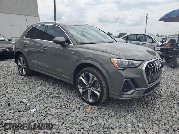 2021 Audi Q3 S line Premium with VIN WA1DECF39M1072069, listed as a Copart auction lot 56298265 with 35,763 mi miles and Salvage title. Bid and sale history available at DreamBid. Image 4.