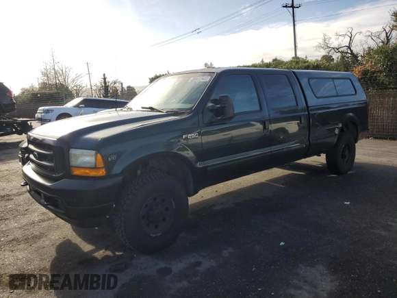 2001 Ford Super Duty F-250 XL with VIN 1FTNW21S21EB56495, listed as a Copart auction lot 85972944 with 142,122 mi miles and Salvage Title. Bid and sale history available at carsss.com. Image 1.