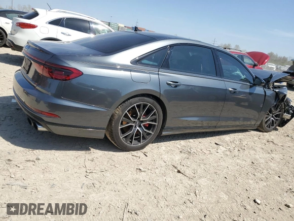 2020 Audi S8 z VIN WAU8SAF81LN014302, wystawiony jako Copart lot #48910773 z przebiegiem Nie podano mil oraz . Historia ofert i sprzedaży dostępna na DreamBid. Obrazek 3.