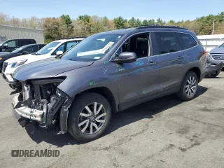 2021 Honda Pilot EX-L with VIN 5FNYF6H54MB052212, listed as a Copart auction lot 55120475 with 29,606 mi miles and Salvage title. Bid and sale history available at DreamBid. Image 1.