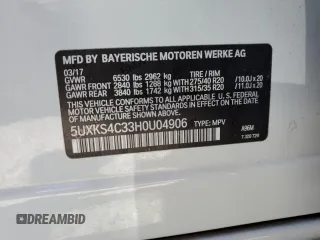 2017 BMW X5 xDrive35d with VIN 5UXKS4C33H0U04906, listed as a Copart auction lot 49499495 with 112,031 mi miles and Clean Title. Bid and sale history available at carsss.com. Image 13.