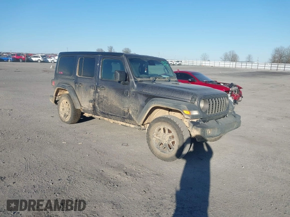 2024 Jeep Wrangler Sport with VIN 1C4PJXKN3RW291391, listed as a IAAI auction lot 41611728 with 17,155 mi miles and . Bid and sale history available at DreamBid. Image 1.