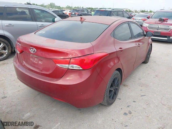 2013 Hyundai Elantra GLS PZEV with VIN KMHDH4AE2DU784638, listed as a IAAI auction lot 42075643 with 213,001 mi miles. Bid and sale history available at carsss.com. Image 4.