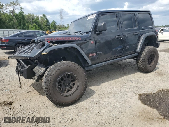 2020 Jeep Wrangler Unlimited Rubicon with VIN 1C4HJXFN2LW218258, listed as a Copart auction lot 55951655 with 64,588 mi miles and Non repairable. Bid and sale history available at DreamBid. Image 1.