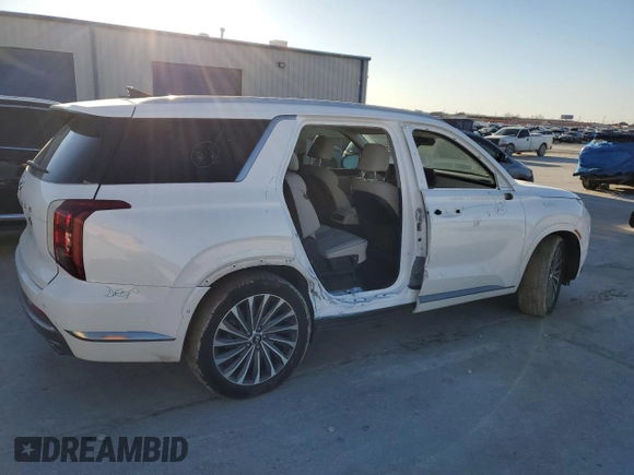 2024 Hyundai Palisade Calligraphy z VIN KM8R74GE7RU689189, wystawiony jako Copart lot #46828395 z przebiegiem 24 531 mil mil oraz Szkoda całkowita • Salvage title. Historia ofert i sprzedaży dostępna na DreamBid. Obrazek 3.