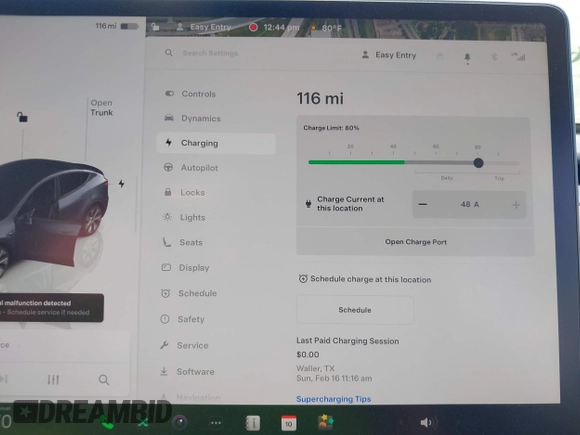 2024 Tesla Model Y with VIN 7SAYGDED2RF040745, listed as a IAAI auction lot 41986613 with 9,778 mi miles and . Bid and sale history available at DreamBid. Image 17.