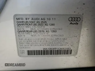 2012 Audi Q5 3.2L Premium Plus with VIN WA1DKAFP1CA053983, listed as a Copart auction lot 53032225 with 143,633 mi miles and Salvage Title. Bid and sale history available at carsss.com. Image 15.