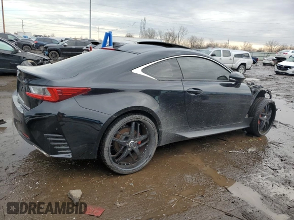 2015 Lexus RC 350 with VIN JTHSE5BC6F5001422, listed as a Copart auction lot 47734105 with 198,584 mi miles and Salvage Title. Bid and sale history available at carsss.com. Image 3.