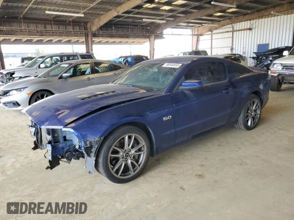 2014 Ford Mustang GT with VIN 1ZVBP8CF2E5327767, listed as a Copart auction lot 56540555 with 104,487 mi miles and Salvage title. Bid and sale history available at DreamBid. Image 1.