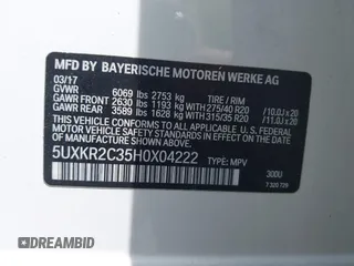 2017 BMW X5 sDrive35i z VIN 5UXKR2C35H0X04222, wystawiony jako IAAI lot #42149985 z przebiegiem 198 645 mil mil oraz . Historia ofert i sprzedaży dostępna na DreamBid. Obrazek 9.