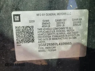 2020 Chevrolet Bolt EV Premier z VIN 1G1FZ6S07L4109965, wystawiony jako Copart lot #53343645 z przebiegiem 41 722 mil mil oraz Szkoda całkowita • Salvage title. Historia ofert i sprzedaży dostępna na DreamBid. Obrazek 13.